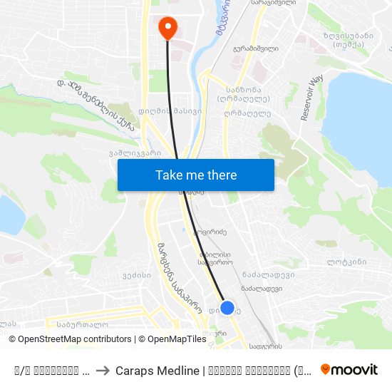 მ/ს წერეთელი - [876] to Caraps Medline | კარაფს მედლაინი (კარაფს მედლაინი) map