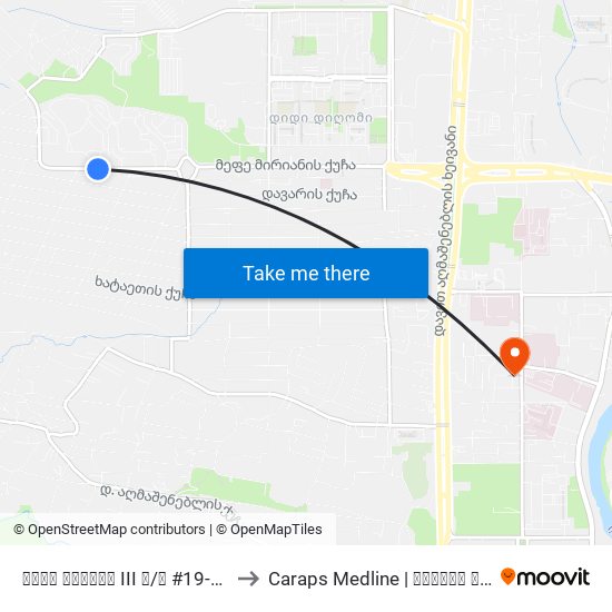 დიდი დიღომი III მ/რ #19-ის მოპირდაპირედ - [1193] to Caraps Medline | კარაფს მედლაინი (კარაფს მედლაინი) map