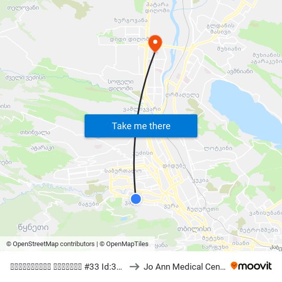 ჭავჭავაძის გამზირი #33 Id:3967 to Jo Ann Medical Centre map