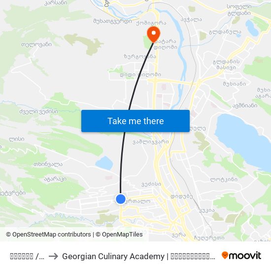 დელისი / Delisi to Georgian Culinary Academy | საქართველოს კულინარიის აკადემია map