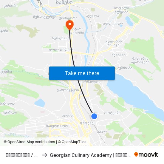 ნაძალადევი / Nadzaladevi to Georgian Culinary Academy | საქართველოს კულინარიის აკადემია map