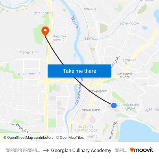 ბავშვთა საავადმყოფო  - [1108] to Georgian Culinary Academy | საქართველოს კულინარიის აკადემია map