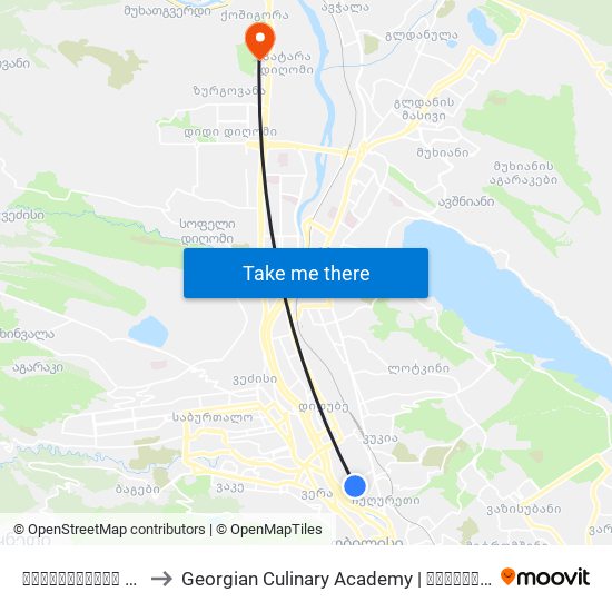 პეტერბურგის ქუჩა - [916] to Georgian Culinary Academy | საქართველოს კულინარიის აკადემია map