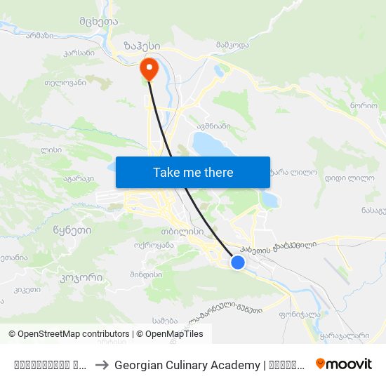 ციხისძირის ქუჩა - [1027] to Georgian Culinary Academy | საქართველოს კულინარიის აკადემია map