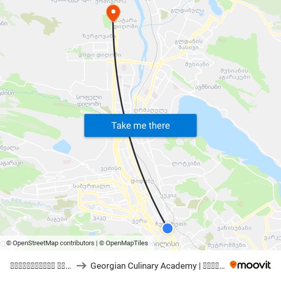 გოგიბერიძის ქუჩა #6 - [2165] to Georgian Culinary Academy | საქართველოს კულინარიის აკადემია map