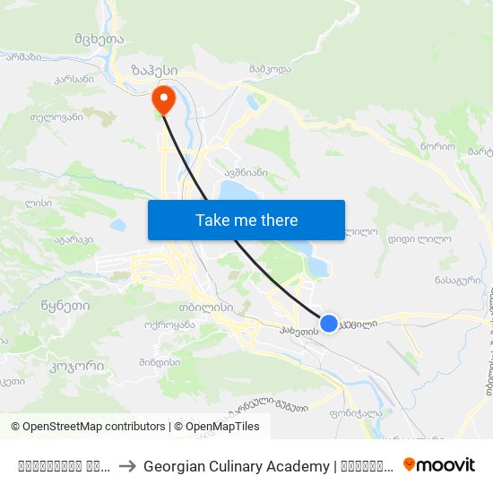 გახოკიძის ქუჩა - [2738] to Georgian Culinary Academy | საქართველოს კულინარიის აკადემია map