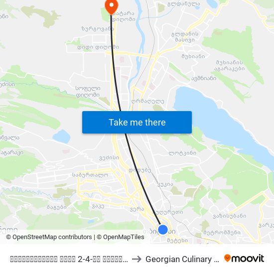 ბარათაშვილის ქუჩა 2-4-ის მოპირდაპირედ (კონკა) Opposite To Baratashvili St. #2-4, (Konka) - Id:3066 to Georgian Culinary Academy | საქართველოს კულინარიის აკადემია map