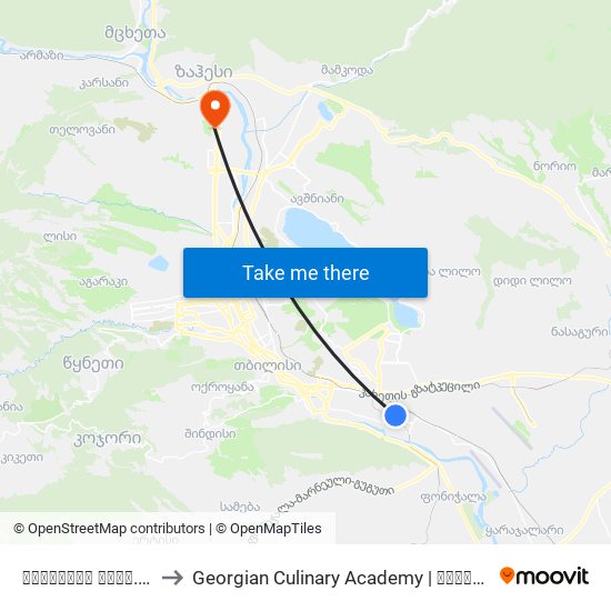 მოსკოვის გამზ. #35 - [3592] to Georgian Culinary Academy | საქართველოს კულინარიის აკადემია map