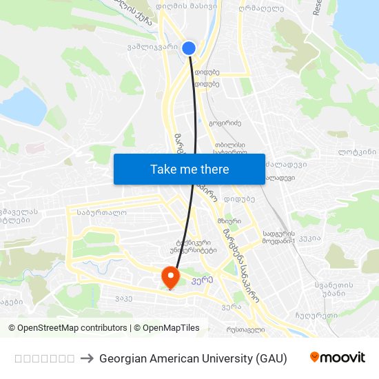 ეკლესია to Georgian American University (GAU) map
