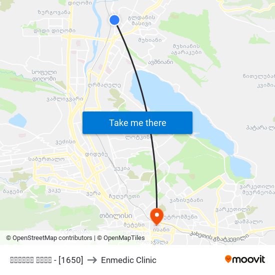 ილორის ქუჩა - [1650] to Enmedic Clinic map