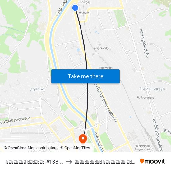 წერეთლის გამზირი #138-ის მოპირდაპირედ to საქართველოს ტექნიკური უნივერსიტეტი კორპ-8 map