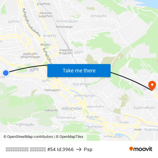 ჭავჭავაძის გამზირი #54 Id:3966 to Psp map