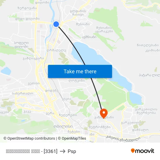 წყალსადენის ქუჩა - [3361] to Psp map