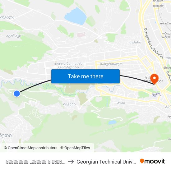 რესტორანი ,,ჰარალე-ს მიმდებარედ - Id:3791 to Georgian Technical University. Campus 1 map