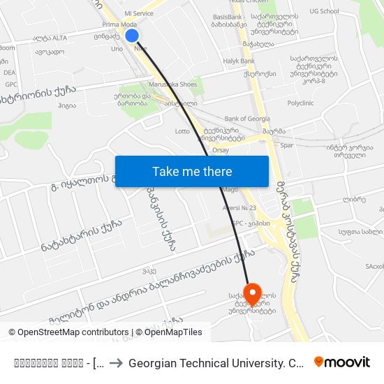 ცინცაძის ქუჩა  - [929] to Georgian Technical University. Campus 1 map