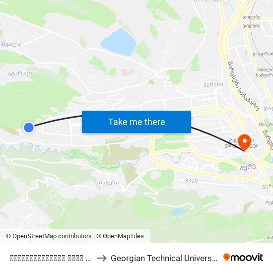 პოლიტკოვსკაიას ქუჩა #16 - [970] to Georgian Technical University. Campus 1 map