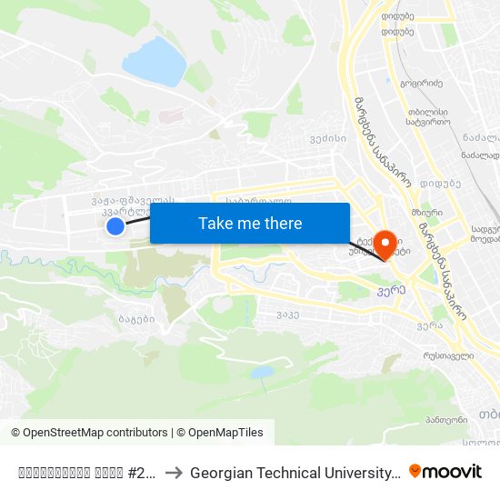 ქავთარაძის ქუჩა #22 - [992] to Georgian Technical University. Campus 1 map