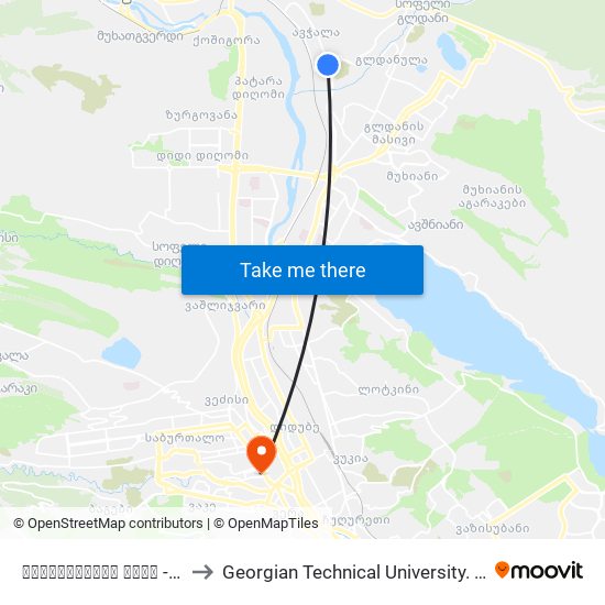 ფოცხიშვილის ქუჩა - [1645] to Georgian Technical University. Campus 1 map