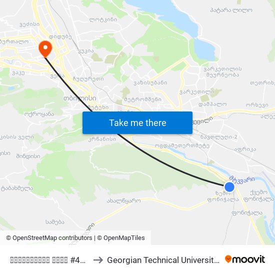 სურგულაძის ქუჩა #41 - [1711] to Georgian Technical University. Campus 1 map