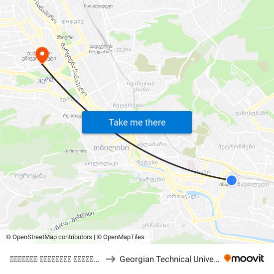 ქეთევან დედოფლის გამზირი #67 - [2748] to Georgian Technical University. Campus 1 map