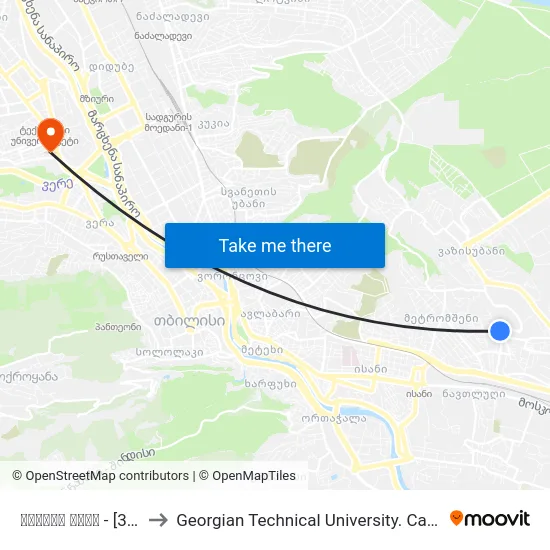 ჩოჩუას ქუჩა - [3205] to Georgian Technical University. Campus 1 map