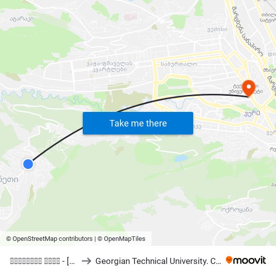 ჭავჭაძის ქუჩა - [3247] to Georgian Technical University. Campus 1 map