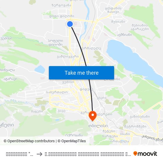 რესტორანი "ფორტუნა" (მოთხოვნით) to ვ.სარაჯიშვილის სახელობის სახელმწიფო კონსერვატორია (V. Saradjishvili Tbilisi State Conservatoire) map