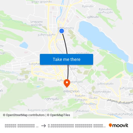ქართულ ამერიკული უმაღლესი სკოლა (მოპირდაპირედ) - [1428] to ვ.სარაჯიშვილის სახელობის სახელმწიფო კონსერვატორია (V. Saradjishvili Tbilisi State Conservatoire) map