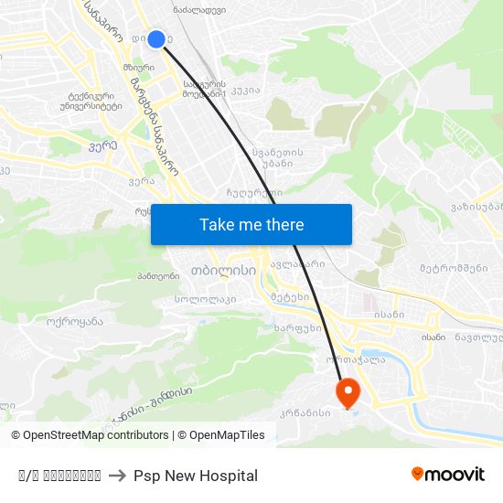 მ/ს წერეთელი to Psp New Hospital map