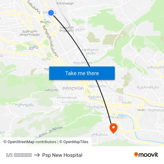 მ/ს წერეთელი to Psp New Hospital map