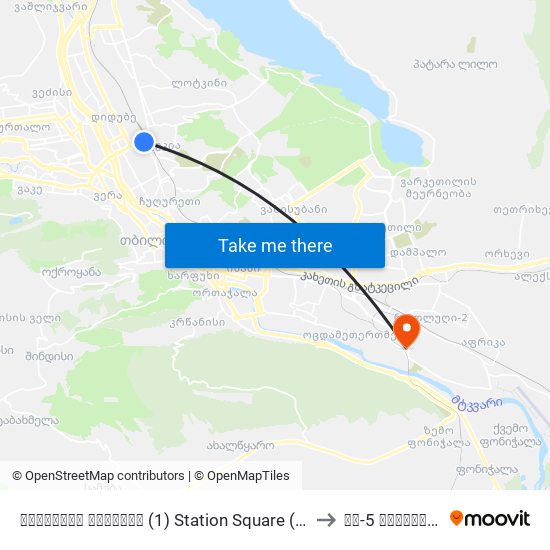 სადგურის მოედანი (1) Station Square (1) - Id:3072 to მე-5 საავადმყოფო map