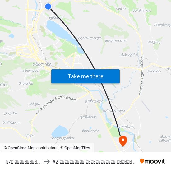 მ/ს ახმეტელის თეატრი - 4011 to #2 სამედიცინო დიაგნოსტიკის ცენტრი (#2 Medical Diagnostic Center) map