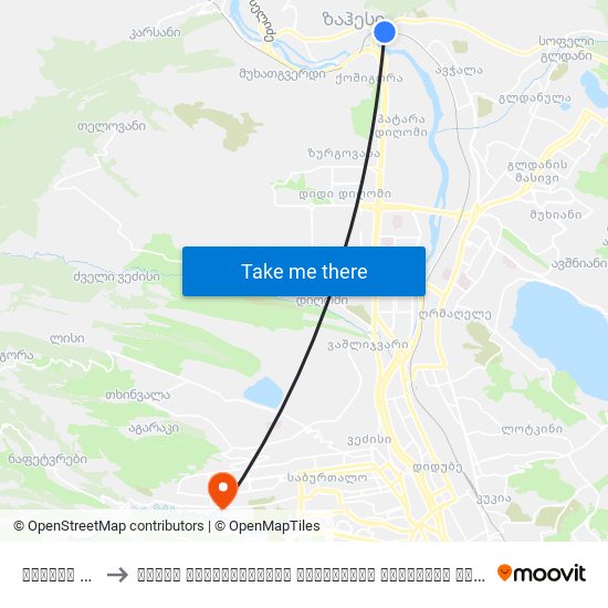 ზაჰესი Zahesi to ივანე ჯავახიშვილის სახელობის თბილისის სახელმწიფო უნივერსიტეტი map