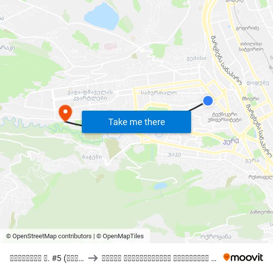ცინცაძის ქ. #5 (საბურთალოს #35) - [3043] to ივანე ჯავახიშვილის სახელობის თბილისის სახელმწიფო უნივერსიტეტი map