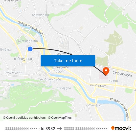ბარათაშვილის ქუჩა - Id:3932 to ახალი სამშობიარო ცენტრი map