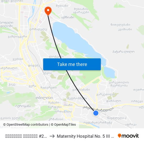 მოსკოვის გამზირი #23 - [3088] to Maternity Hospital No. 5 III Samshobiaro map