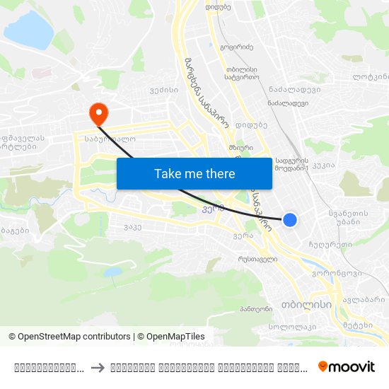 მარჯანიშვილი  / Marjanishvili to თბილისის სახელმწიფო სამედიცინო უნივერსიტეტი (Tbilisi State Medical University) map