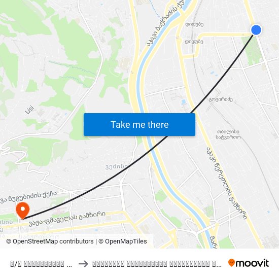 კ/თ საქართველო (მოპირდაპირედ) - [1425] to თბილისის სახელმწიფო სამედიცინო უნივერსიტეტი (Tbilisi State Medical University) map