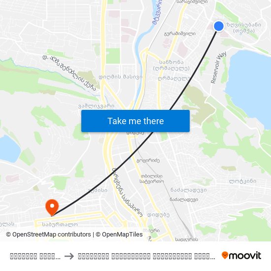 ბავშვთა საავადმყოფო  - [1108] to თბილისის სახელმწიფო სამედიცინო უნივერსიტეტი (Tbilisi State Medical University) map