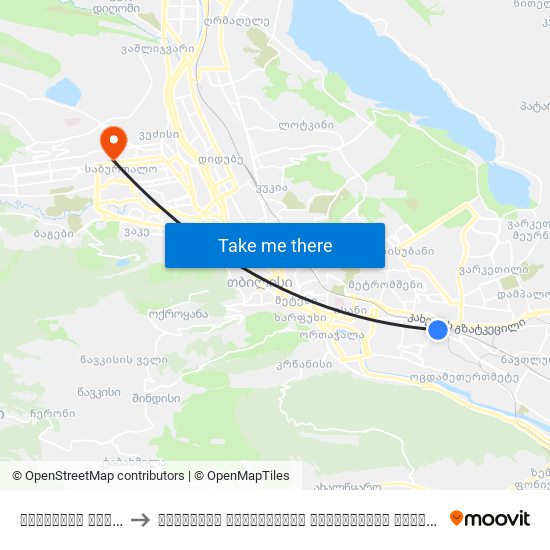 მოსკოვის გამზირი #15 - 1068 to თბილისის სახელმწიფო სამედიცინო უნივერსიტეტი (Tbilisi State Medical University) map