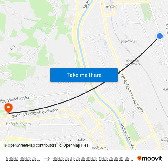 ცოტნე დადიანის ქუჩა #148 - [1739] to თბილისის სახელმწიფო სამედიცინო უნივერსიტეტი (Tbilisi State Medical University) map