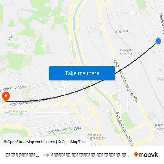 ცოტნე დადიანის ქუჩა #229 - [2775] to თბილისის სახელმწიფო სამედიცინო უნივერსიტეტი (Tbilisi State Medical University) map