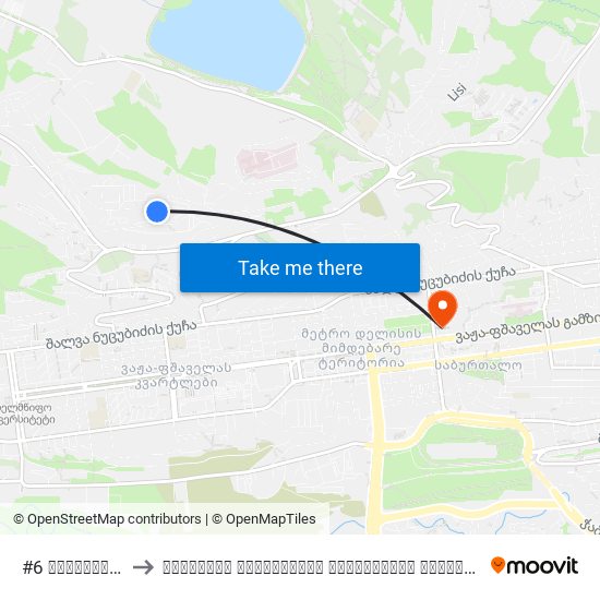 #6 საბავშვო ბაღი - [3281] to თბილისის სახელმწიფო სამედიცინო უნივერსიტეტი (Tbilisi State Medical University) map