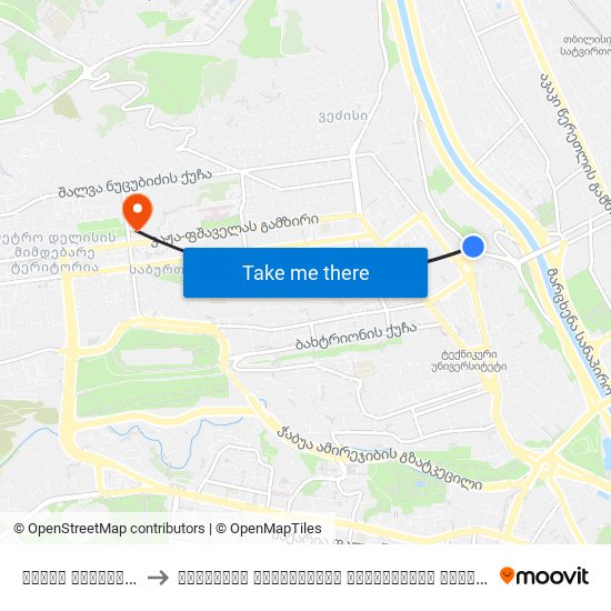ქალაქ თბილისის მერია - [3684] to თბილისის სახელმწიფო სამედიცინო უნივერსიტეტი (Tbilisi State Medical University) map