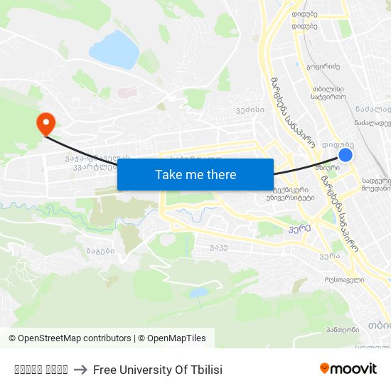 გორის ქუჩა to Free University Of Tbilisi map