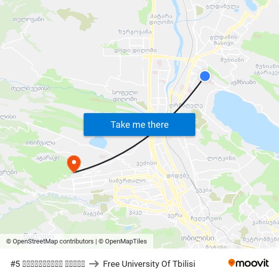 #5 სამშობიარო სახლი to Free University Of Tbilisi map
