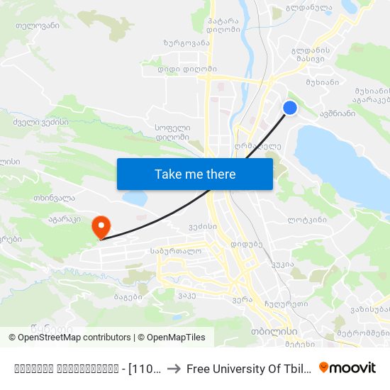 ბავშვთა საავადმყოფო  - [1108] to Free University Of Tbilisi map