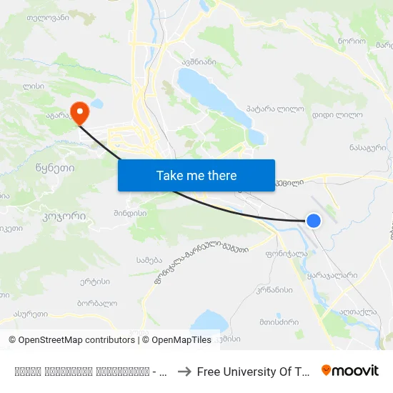 ველის სასაფლაოს მიმდებარედ - 4088 to Free University Of Tbilisi map