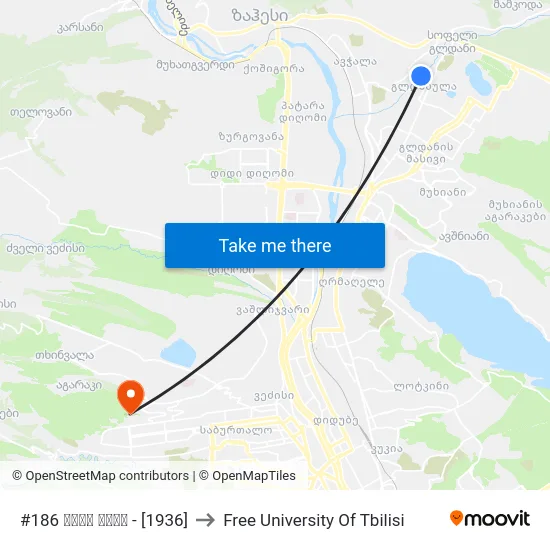 #186 ბაგა ბაღი - [1936] to Free University Of Tbilisi map