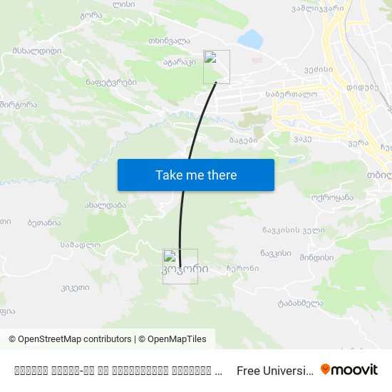 კოჯრის გზატკ-ის და იუნკერების ქუჩების გადაკვეთის პირდაპირ - [3643] to Free University Of Tbilisi map